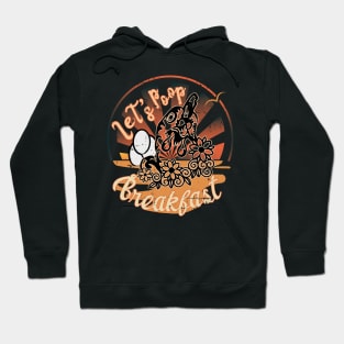 Retro Vintage Chicken Let's Poop Breakfast Farm Hen Funny Hoodie